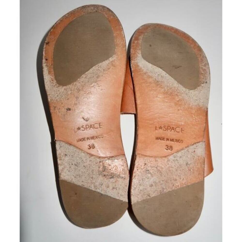 L Space Laguna‎ Sandal Brown Leather Slides Size 7.5 - Picture 6 of 6